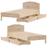 Bedframe zonder matras massief grenenhout 75x190 cm - thumbnail