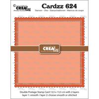 Crealies • snijmal dubbele kaart postzegel vierkant - thumbnail