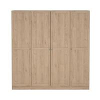 Kledingkast Lynn 4-deurs - eikenkleur - 200x196x62 cm - thumbnail