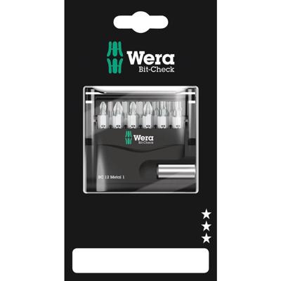 Wera Bit-Check 12 Metal 1 SB 05136393001 Bitset 12-delig 1/4 (6.3 mm) Incl. bithouder Wera Bit-Check 12 Metal 1 SB 05136393001 Bitset 12-delig 1/4 (6.3 mm) Incl. bithouder
