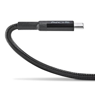 NGS KNOT 65W-2-2m USB C naar USB C kabel, 65W snel opladen, 480Mbps dataoverdracht, lange levensduur voor mobiele telefoons, tablets en laptops