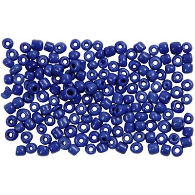 Creativ Company Rocailles, d 3 mm, afm 8/0, gatgrootte 0,6-1,0 mm, blauw, 25 gr/ 1 doos