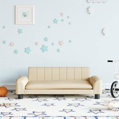 Kinderbank 90x53x30 cm stof crmekleurig