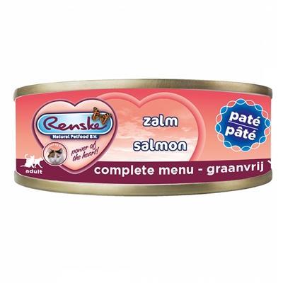 Renske Graanvrij pâté zalm natvoer kat (blikjes) 1 tray (24 x 70 g)