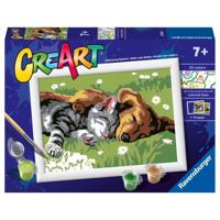 Ravensburger CreArt Schilderen op nummer slapende katten en honden - thumbnail