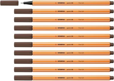 Fineliner stabilo point 88/65 f amber | 10 stuks
