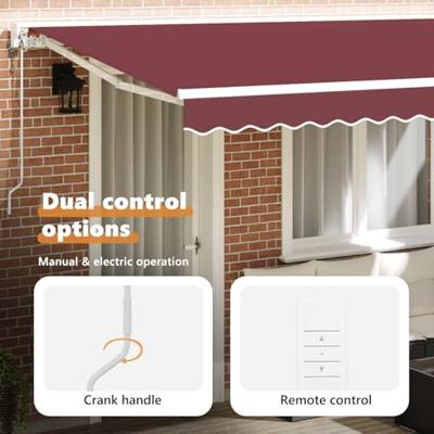 VidaXL Inklapbaar zonnescherm bordeauxrood 350 x 200 cm