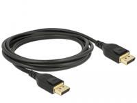 Delock 85660 DisplayPort-kabel DisplayPort Aansluitkabel DisplayPort-stekker 2 m Zwart Vergulde steekcontacten, Verdraaid, Afgeschermd (drievoudig), 4K UHD, 8K - thumbnail