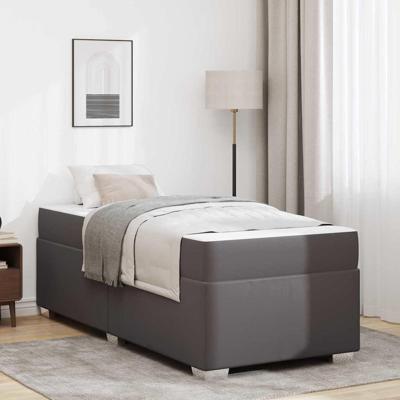 Bedframe Grijs 90 x 190 cm Kunstleer