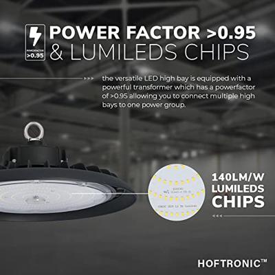 Moona LED High Bay met 120° lens - 200 Watt 28.000 lumen (140lm/W) - 6000K daglicht Wit - IP65 waterdicht - LumiLEDs - Philips Driver Moona LED High Bay met 120° lens - 200 Watt 28.000 lumen (140lm/W) - 6000K daglicht Wit - IP65 waterdicht - LumiLEDs - Philips Driver