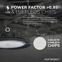 Moona LED High Bay met 120° lens - 200 Watt 28.000 lumen (140lm/W) - 6000K daglicht Wit - IP65 waterdicht - LumiLEDs - Philips Driver - thumbnail