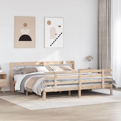Bedframe met hoofdbord massief grenenhout 180x200 cm
