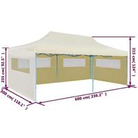 Partytent pop-up inklapbaar 3x6 m creme - thumbnail