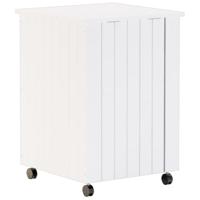 Wasmand met wielen RANA 45x45x64 cm massief grenenhout wit - thumbnail