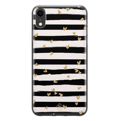 iPhone XR siliconen telefoonhoesje - Hart streepjes