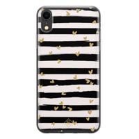 iPhone XR siliconen telefoonhoesje - Hart streepjes - thumbnail