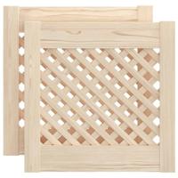 Kastdeuren met latwerk 2 st 39,5x39,5 cm massief grenenhout - thumbnail