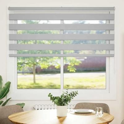 VidaXL Zebra rolgordijn 155x100 cm stofbreedte 150,9 cm lichtgrijs