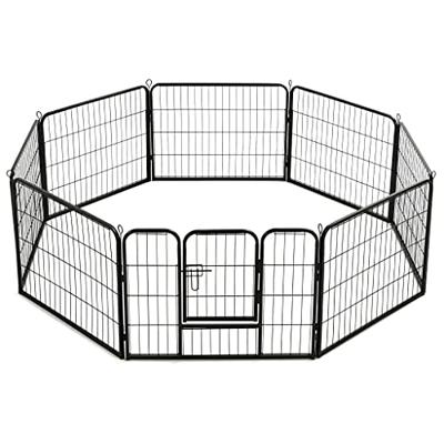 Hondenren met 8 panelen 80x60 cm staal zwart