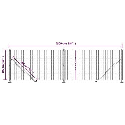 VidaXL Draadgaashek met flens 1x25 m groen