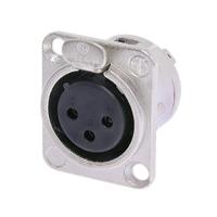 Neutrik NC3F-DL-1 XLR-connector Flensbus, contacten recht Aantal polen: 3 Zilver 1 stuk(s) - thumbnail