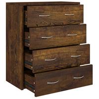 Dressoir met 4 lades 60x30,5x71 cm gerookt eiken - thumbnail