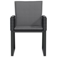 Tuinstoelen 4 st met kussens poly rattan zwart - thumbnail