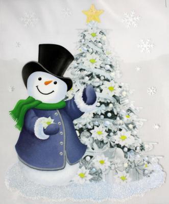 Peha sticker sneeuwpop en kerstboom 28,5 x 34,5 cm PVC Peha sticker sneeuwpop en kerstboom 28,5 x 34,5 cm PVC