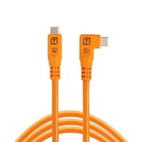 Tether Tools TetherPro Optima 10G USB-C, 6&apos; (1.8m), straight to right orange - thumbnail