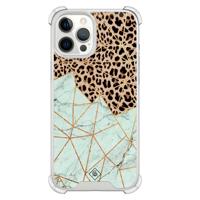 iPhone 12 Pro Max shockproof hoesje - Luipaard marmer mint - thumbnail