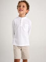 Mayoral Zomer polo shirt L/S mao kraag jongens - wit - thumbnail