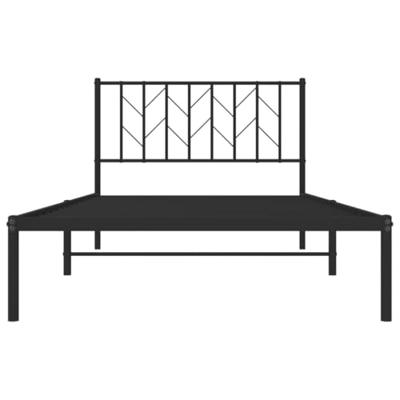 Bedframe met hoofdbord metaal zwart 107x203 cm Bedframe met hoofdbord metaal zwart 107x203 cm