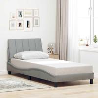 Bedframe zonder matras 90x200 cm stof lichtgrijs - thumbnail