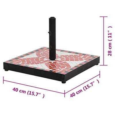 Parasolvoet vierkant 12 kg terracottakleurig wit - thumbnail