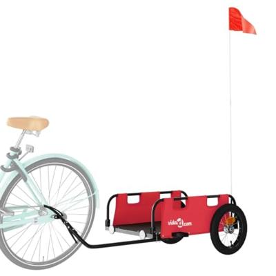 Fietstrailer oxford stof en ijzer rood