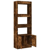 Hoge kast 92x33x180 cm bewerkt hout gerookt eikenkleurig - thumbnail