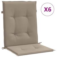 VidaXL Tuinstoelkussens 6 st 100x50x3 cm oxford stof taupe - thumbnail