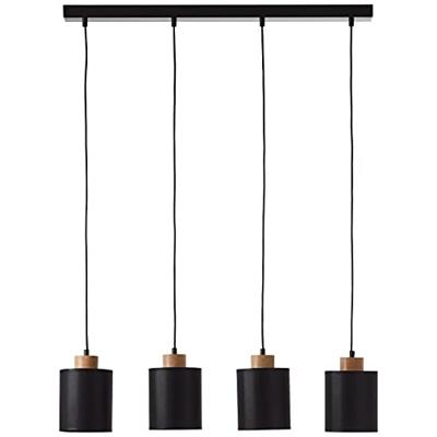 Brilliant 4-lichts hanglampVonnie zwart met hout - 99413/76