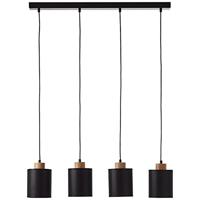 Brilliant 4-lichts hanglampVonnie zwart met hout - 99413/76 - thumbnail