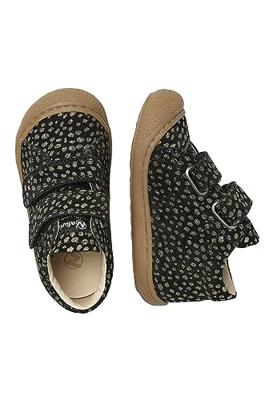 NATURINO® suède schoentjes 'eerste stapjes' ponyprint NATURINO® zwart