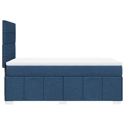 Boxspring met matras stof blauw 90x200 cm