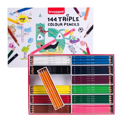 Bruynzeel triple kleurpotlodenset, 12x12 kleuren