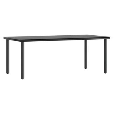 7-delige Tuinset met kussens poly rattan glas zwart