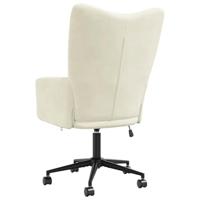 Relaxstoel fluweel crèmewit - thumbnail