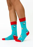 Benyson Sokken Pelicaan - Organisch katoen 1- Paar - Vrolijke katoenen sokken met leuke en grappige print - Dames - Heren - 40 - Blauw - 40 - 40 - thumbnail