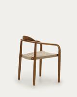 Kave Home Tuin / Eetkamerstoel 'Nina' kleur Beige walnoot - thumbnail