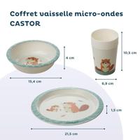 Mijn eerste magnetronmaaltijdset - THERMOBABY - Castor - Bord, kom, beker - thumbnail