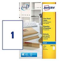 Etiket Avery J8567-25 210x297mm A4 transparant 25 etiketten - thumbnail
