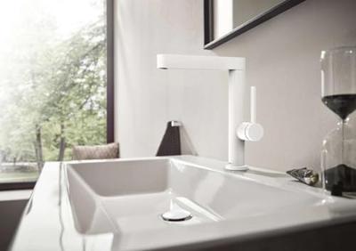 Hansgrohe Wastafelmengkraan Finoris Eengreeps 230 Draaibare Uitloop Met PushOpen Waste Mat Wit