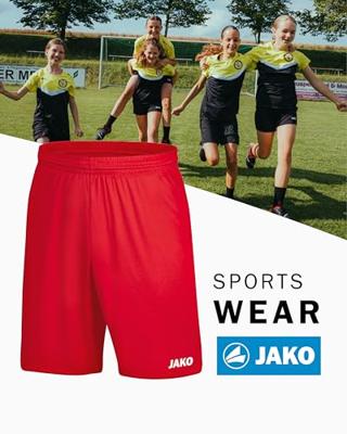 JAKO 4400D Short Manchester 2.0 Dames - Sportrood - 42-44